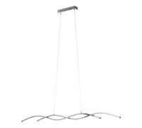 Lampadario A Sospensione Moderno Lasana 2 Acciaio Cromo 2 Luci Led 13W 3400Lm