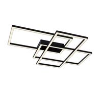 Lampadario A Sospensione Moderno Line Metallo Nero Acrilico 3 Luci Led 80W