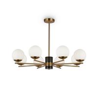 Lampadario A Sospensione Moderno Marble Metallo Ottone Vetro 8 Luci E27 60W