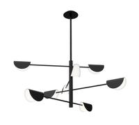 Lampadario A Sospensione Moderno Mollis Metallo Nero Acrilico 8 Luci G9 7W