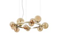 Lampadario A Sospensione Moderno Perlage Metallo Ottone 11 Luci G9 15W 3000K