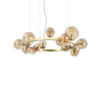Lampadario A Sospensione Moderno Perlage Metallo Ottone 14 Luci G9 15W 3000K