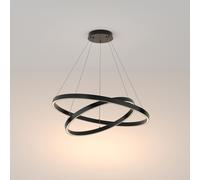 Lampadario A Sospensione Moderno Rim Alluminio Nero 2 Luci Led 88W