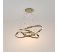 Lampadario A Sospensione Moderno Rim Alluminio Ottone 3 Luci Led 115W
