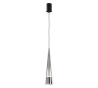 Lampadario A Sospensione Moderno Sintesi Metallo Cromo Vetro 1 Luce Led 12W [EEK: A++]