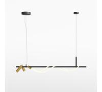 Lampadario A Sospensione Moderno Tau Alluminio Nero Luce Led 30W