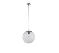 LAMPADARIO A SOSPENSIONE NEREIDE TRASPARENTE 1 LUCE ATTACCO E27 33,4X162,5CM IN VETRO ONDULATO