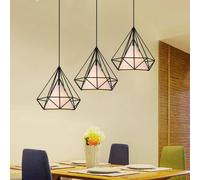 Lampadario a Sospensione Nero Forma Diama E27 pendente moderno retrò nero bianco [EEK: A+]