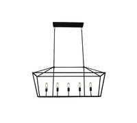 Lampadario a sospensione per ristorante retrò americano | Lampada a sospensione semplice | Lampadari creativi| Lampadario in ferro battuto Lampadario a candela nera Luce del soggiorno in camera da let