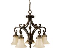 Lampadario a Sospensione Plafoniera Acciaio Vetro D 63,5 CM 5 Fiamma [EEK: Non valutato]