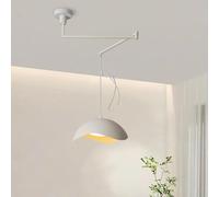 Lampadario a Sospensione Regolabile, Moderno, a 3 Colori, con Braccio oscillante e Paralume in Metallo ad Arco