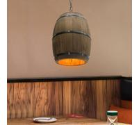Lampadario a sospensione retrò in legno botte di vino, Country Loft in legno, E27, lampada a sospensione rustica, vintage, industriale, per bar, caffetteria, ristorante