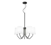 LAMPADARIO A SOSPENSIONE SALLY NERA 5 LUCI ATTACCO E14 60X150CM IN METALLO CON PARALUMI