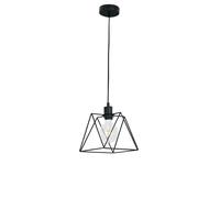 LAMPADARIO A SOSPENSIONE SANTANA POLIGONALE NERA 1 LUCE ATTACCO E27 20X20X120CM