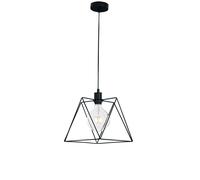LAMPADARIO A SOSPENSIONE SANTANA POLIGONALE NERA 1 LUCE ATTACCO E27 25X25X130CM