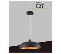 LAMPADARIO A SOSPENSIONE STILE CONTEMPORANEO IN METALLO PENDENTE A CUPOLA E27 B9