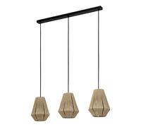 Lampadario A Sospensione Vintage Alderney Acciaio Nero 3 Luci E27