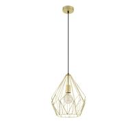 Lampadario A Sospensione Vintage Carlton Acciaio Oro 1 Luce E27 D31