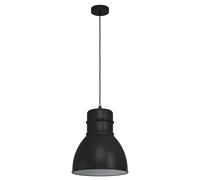 Lampadario A Sospensione Vintage Ebury Acciaio Grigio Bianco 1 Luce E27
