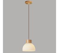 Lampadario a Sospensione Vintage Giapponese per Sala da Pranzo, Paralume in Vetro a Cupola Bianca per Isola Cucina, plafoniera Decorativa da soffitto, Altezza Regolabile per Interni T-256 (1 Lampada)