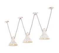 Lampadario a sospensione vintage in ceramica bianco 3 luci FLR-220