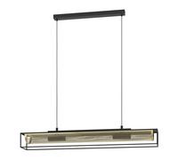 Lampadario A Sospensione Vintage Nohales Acciaio Nero Ottone 4 Luci E27