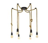 Lampadario A Sospensione Vintage Rampside Acciaio Nero 6 Luci E27 D18