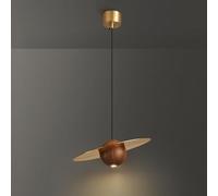 Lampadario a sospensione vintage rustico in legno di noce fattoria moderna camera da letto nordica pianeta metà secolo minimalista oro spazzolato lampadario ad isola cucina per soggiorno sala da
