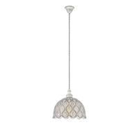 Lampadario A Sospensione Vintage Talbot 2 Acciaio Bianco Anticato 1 Luce E27
