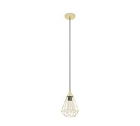Lampadario A Sospensione Vintage Tarbes Acciaio Ottone Spazzolato 1 Luce E27