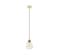Lampadario A Sospensione Vintage Tarbes Acciaio Ottone Spazzolato 1 Luce E27