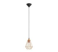 Lampadario A Sospensione Vintage Tarbes Policarbonato Nero Rame 1 Luce E27 [EEK: A++]