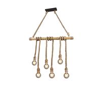 Lampadario a sospensione Wilma 6 luci con barra in bambù Ø 100 x 150 cm Bambù