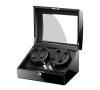 Lampadario Agitatore per orologi Caricatore automatico per orologi Display Scatola per orologi Finitura pianoforte nera Parte superiore in vetro Fodera in pelle Lampadario a motore silenzioso