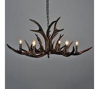 Lampadario Anticopada da Soggiorno Nordica Luci da Negozio Luci Pastorali Luci da Ristorante Luci da Giardino Retrò Americanepadario con Corna Di Cervo/B/A