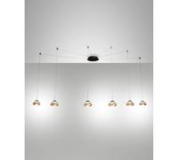 Fabas Luce Lampada decentrabile Arabella LED 32W dimmerabile 4 diffusori fume Classe A