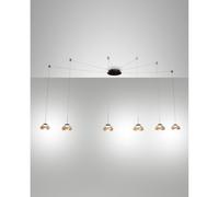 Lampadario Arabella Sospensione Ambra 6 Luci Stile Elegante per Illuminazione In