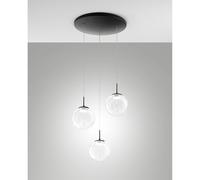 Lampadario Ariel Sospens Trasparente 3 Luci Stile Moderno Design Elegante [EEK: A++]
