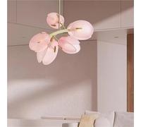 Lampadario Art Decor Bianco Rosa Vetro Oro Opaco Metallo Salotto Camera da Letto Sala da Pranzo Apparecchi di Illuminazione Lampadina G9, Illuminazione Moderna(8 Lights)