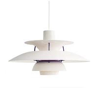 Lampadario Artistico di Design Moderno E27, lampadario Semplice in Alluminio Amaretto, Luce per caffè, Luce per Ristorante, Luce per Finestra, Luce per Bar.-Bianco e Rosa 40 cm