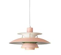 Lampadario Artistico di Design Moderno E27, lampadario Semplice in Alluminio Amaretto, Luce per caffè, Luce per Ristorante, Luce per Finestra, Luce per Bar.-Bianco e Rosa 40 cm
