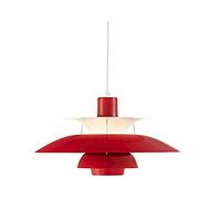 Lampadario Artistico di Design Moderno E27, lampadario Semplice in Alluminio Amaretto, Luce per caffè, Luce per Ristorante, Luce per Finestra, Luce per Bar.-Bianco e Rosa 40 cm