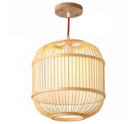 Lampadario Artistico Paralume Lampada appesa al Legno, Illuminazione appesa in Stile Cinese per la Camera Artigianale dell'isola dell'isola della Cucina E26/27 Base, A, A