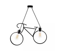 Kovalmax® Lampadario asospensione forma di bicicletta bici portalampada e27 metallo nero
