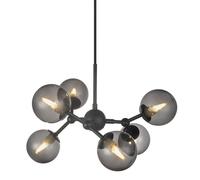 Lampadario Atom di Halo Design Nero/fumo