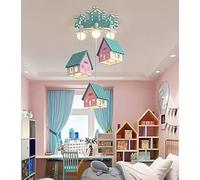 Lampadario Bambini,Plafoniere E27 42W LED Dimmerabili Per Bambini,Con Luce Decorativa Telecomando,Plafoniera Per Camerette,Per Lampadari Domestici Illuminazione Interna Ristorante Studio.,Blue