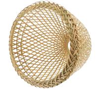 Lampadario Bambu Paralume Vintage in Bambù per Luce Interna | Copertura per Plafoniera, Paralume Rattan, Installazione Facile, Colore Khaki