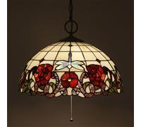 Lampadario barocco in vetro, Lampadario europeo in vetro a forma di libellula multicolore 40 cm(B)