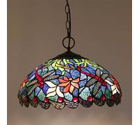 Lampadario barocco in vetro, Lampadario europeo in vetro a forma di libellula multicolore 40 cm(C)