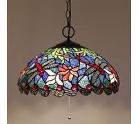 Lampadario barocco in vetro, Lampadario europeo in vetro a forma di libellula multicolore 40 cm(D)